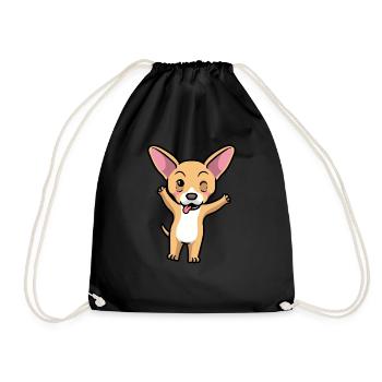 Émoticône Chiweenie Dog - Sac de sport léger - noir - Devant