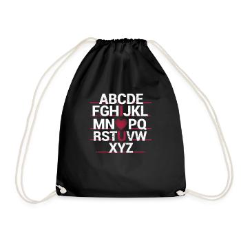 ABC Alphabet Ich liebe dich Englischlehrer - Turnbeutel - Schwarz - Vorne