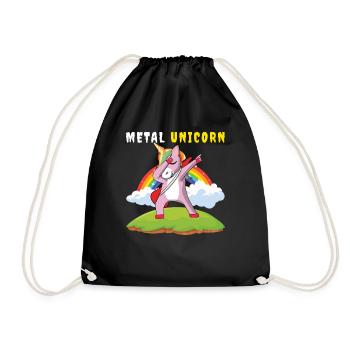 Dabbing Unicorn Rainbow Metal Musique Heavy Rock - Sac de sport léger - noir - Devant