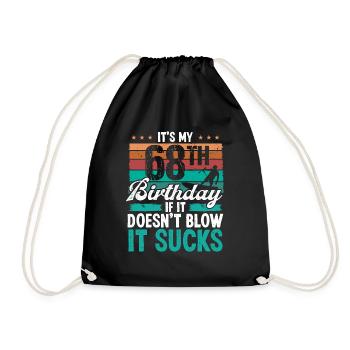 68 Year Old Kitesurfer Funny Kiteboarder Humor - Turnbeutel - Schwarz - Vorne