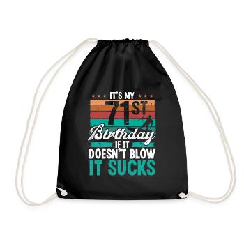 71 Year Old Kitesurfer Funny Kiteboarder Humor - Drawstring Bag - black - Front
