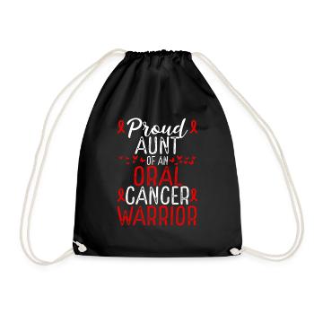Oral Cancer Awareness Movement for Aunt Ribbon - Turnbeutel - Schwarz - Vorne