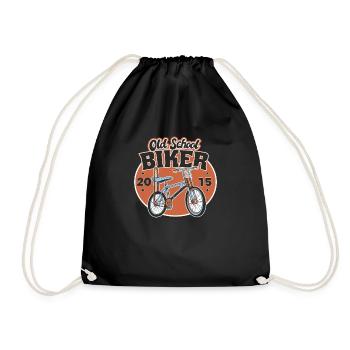 Old School Biker 2015. 8th birthday - Drawstring Bag - black - Front