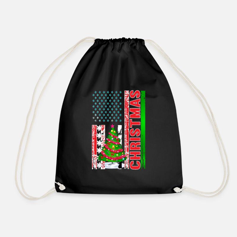 Weihnachtsdesign Christmas - Turnbeutel - Schwarz