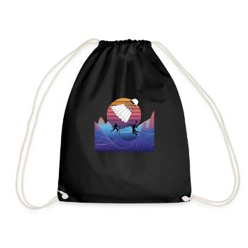 Badminton Geschenkidee Sport Design - Turnbeutel - Schwarz - Vorne