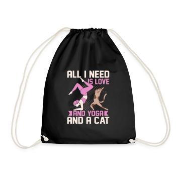 Tout ce dont j’ai besoin, c’est d’amour et de yoga et d’amour de pose de chat - Sac de sport léger - noir - Devant