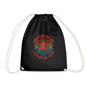 Relax & Accept The Crazy Yoga Class - Drawstring Bag - black - Front