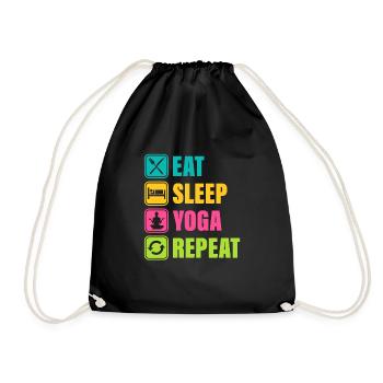Eat Sleep Yoga Repeat Teacher Instructor - Turnbeutel - Schwarz - Vorne