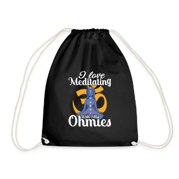 I love Meditating With My Ohmies Yoga Meditation - Drawstring Bag - black - Front