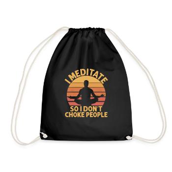 Je médite pour ne pas étouffer les gens Yoga Méditer - Sac de sport léger - noir - Devant