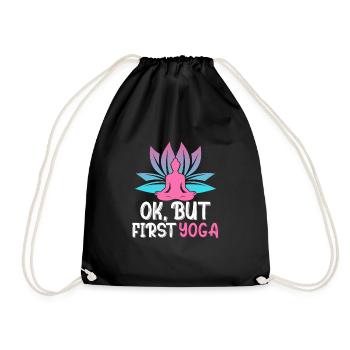 Ok, But First Yoga Class Meditating - Drawstring Bag - black - Front