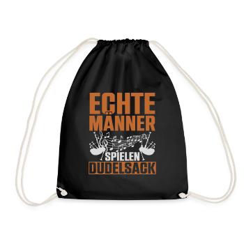 Echte Männer Spielen Dudelsack Instrument - Turnbeutel - Schwarz - Vorne