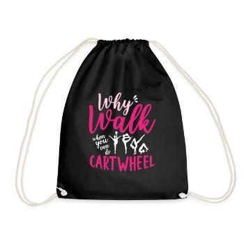 Pourquoi je marche quand tu peux faire de la gymnastique à roue de chariot - Sac de sport léger - noir - Devant