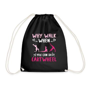Pourquoi je marche quand tu peux faire de la gymnastique à roue de chariot - Sac de sport léger - noir - Devant