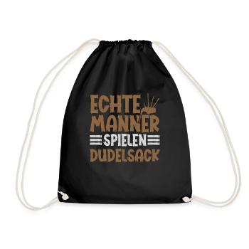 Echte Männer Spielen Dudelsack Instrument - Turnbeutel - Schwarz - Vorne