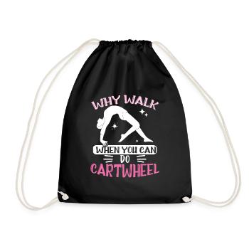 Pourquoi je marche quand tu peux faire de la gymnastique à roue de chariot - Sac de sport léger - noir - Devant