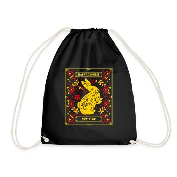 Zodiac Happy Chinese New Year of the Rabbit 2023 - Turnbeutel - Schwarz - Vorne