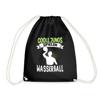 Wasserballer Wassersport Sport Wasserball - Turnbeutel - Schwarz - Vorne