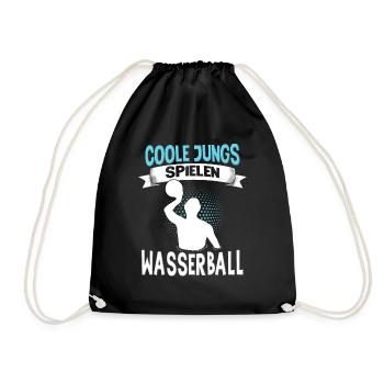 Wasserballer Wassersport Sport Wasserball - Turnbeutel - Schwarz - Vorne
