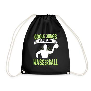 Wasserballer Wassersport Sport Wasserball - Turnbeutel - Schwarz - Vorne
