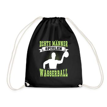 Wasserballer Wassersport Sport Wasserball - Turnbeutel - Schwarz - Vorne