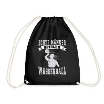 Wasserballer Wassersport Sport Wasserball - Turnbeutel - Schwarz - Vorne