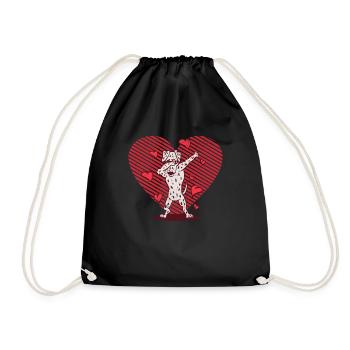 Dabbing Cœur Dalmatien Dab Danse de la Saint-Valentin - Sac de sport léger - noir - Devant