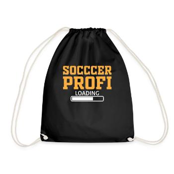 Soccer Professional Loading - Soccer Player - Drawstring Bag - black - Front