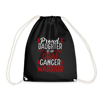 Oral Cancer Awareness Movement for Daughter Ribbon - Turnbeutel - Schwarz - Vorne