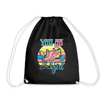 Tu vas fille drôle rétro vintage design - Sac de sport léger - noir - Devant