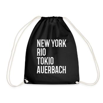 New York Rio Tokio Auerbach Erzgebirge - Turnbeutel - Schwarz - Vorne