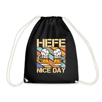 Hefe Nice Day Lustiges Bier Trinker Brauer Alkohol - Turnbeutel - Schwarz - Vorne