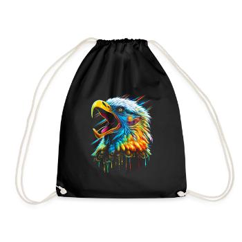 Eagle cry - Drawstring Bag - black - Front