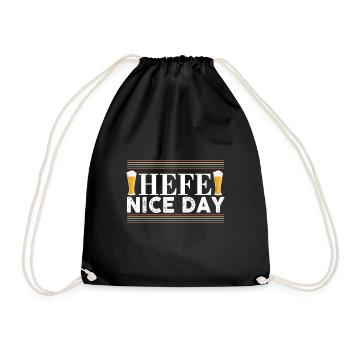 Hefe Nice Day Alkohol Brauer Bierbrauen Bier - Turnbeutel - Schwarz - Vorne