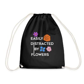 Distrait par les fleurs, citation ironique : Hobby - Sac de sport léger - noir - Devant