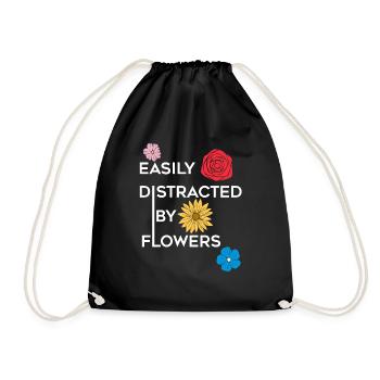 Distrait par les fleurs | Nature Gardening Florist - Sac de sport léger - noir - Devant