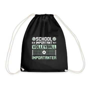 School is important but volleyball is importanter - Drawstring Bag - black - Front