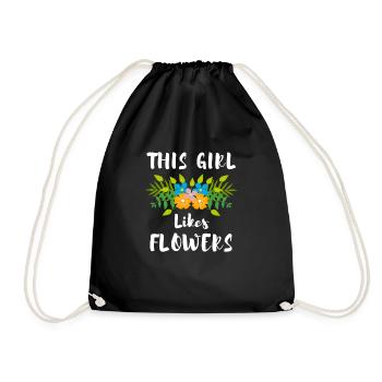 Fille aime la nature, jardiner, fleuriste - Sac de sport léger - noir - Devant