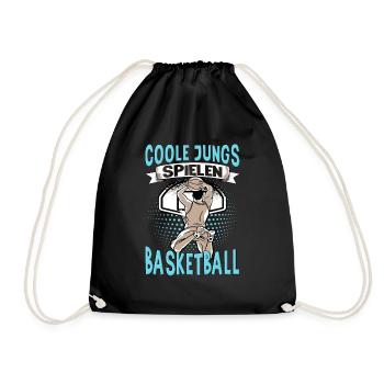 Basketball Training Trikot Coole Jungs Spielen - Turnbeutel - Schwarz - Vorne