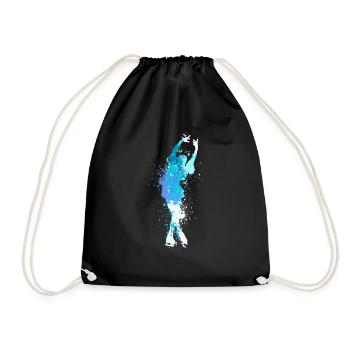 Splash Winter Sports Dance Figure Ice skating girl - Drawstring Bag - black - Front