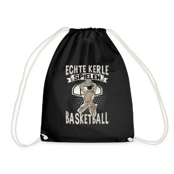 Basketball Training Trikot Echte Kerle Spielen - Turnbeutel - Schwarz - Vorne