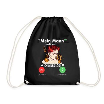 Meine Mann Teufel Lustig Humor Hochzeitstag - Turnbeutel - Schwarz - Vorne