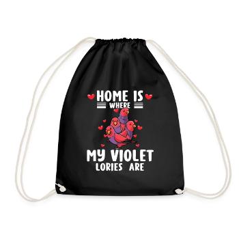 Hooded Lorikeet Parrot Bird - Drawstring Bag - black - Front