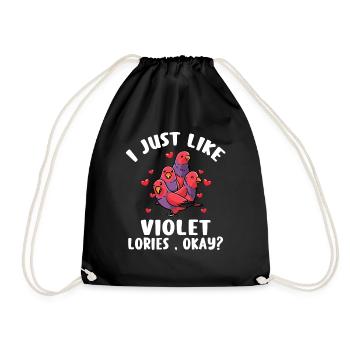 Hooded Lorikeet Parrot Bird - Drawstring Bag - black - Front