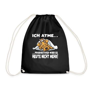 Welsh Terrier Hund Mit Kuscheltier Schlafen - Turnbeutel - Schwarz - Vorne