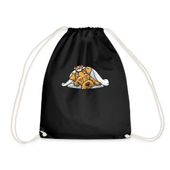 Chien Welsh Terrier avec dort en peluche - Sac de sport léger - noir - Devant