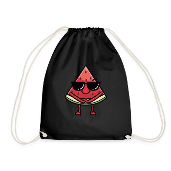 Émoticône de pastèque amusante avec des lunettes de soleil - Sac de sport léger - noir - Devant