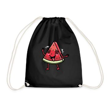 Pastèque Melon Emoticon Fruit Kawaii - Sac de sport léger - noir - Devant