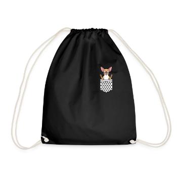 Chiweenie chien avec lunettes de soleil dans le sac - Sac de sport léger - noir - Devant