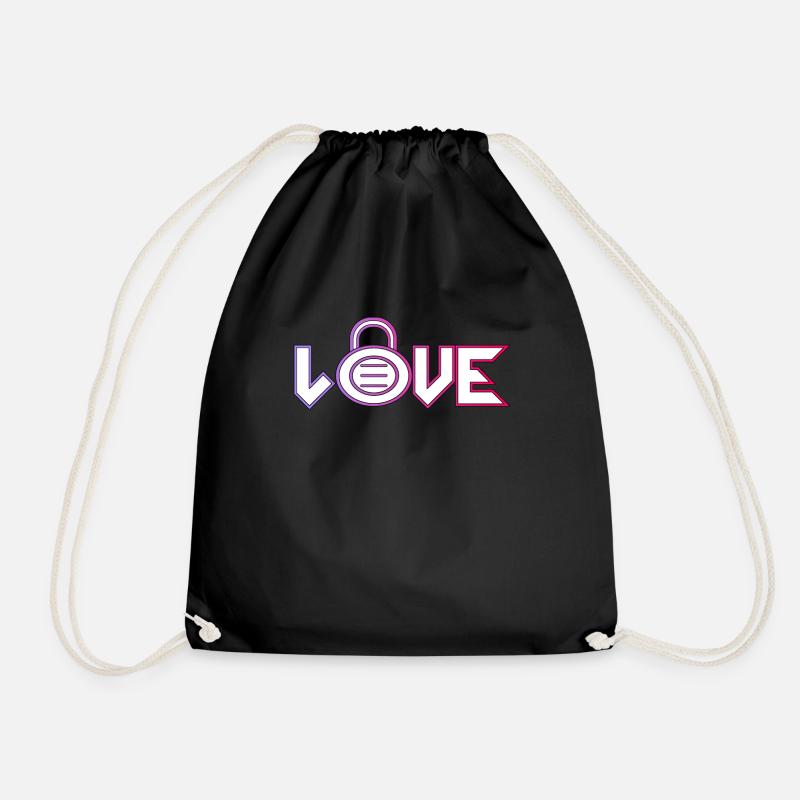 The only and true love, is love with a - Drawstring Bag - black